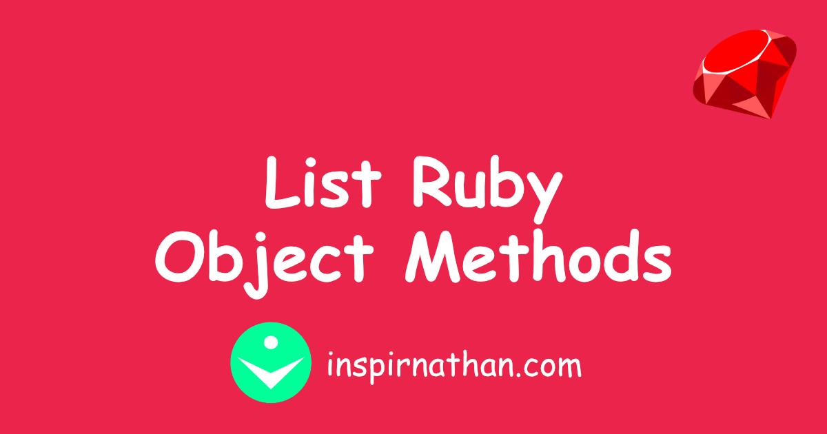 List Ruby Object Methods