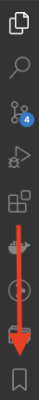 Activity bar in VS Code that contains a vertical line of icons. The ribbon icon appears at the bottom.