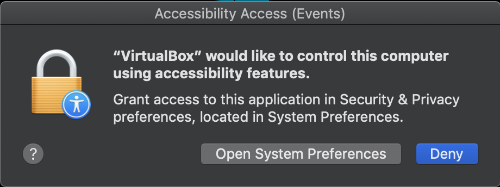 Accessibility Access alert on MacOS