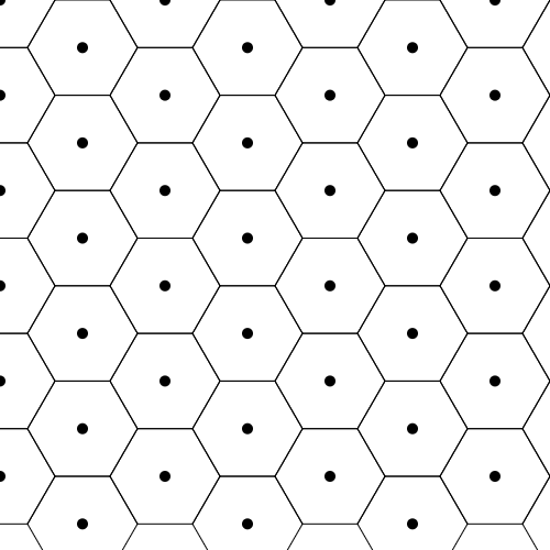 Grid of hexagons drawn to the HTML canvas.