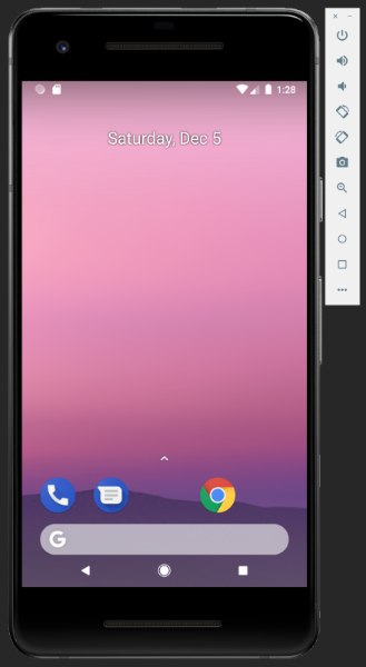 Screenshot of Pixel phone running in an Android emulator
