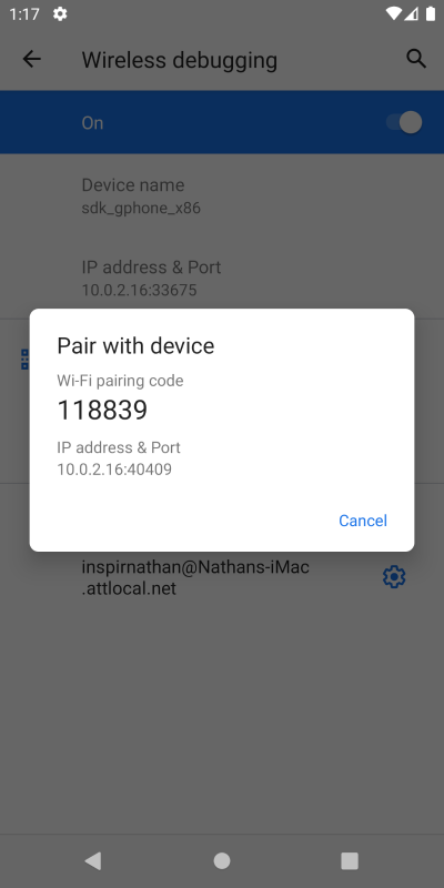 Modal popup with information on how to pair with a device