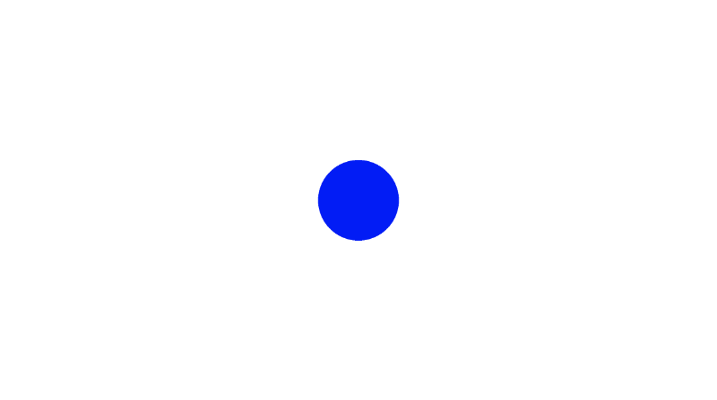 Canvas with a white background and blue circle in the middle.
