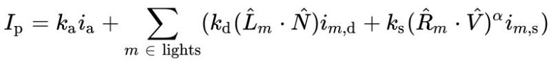 Phong reflection equation.