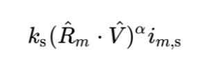 Specular component of Phong reflection equation.