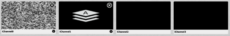 Screenshot of part of Shadertoy showing four boxes for each channel. The boxes are labelled in order: iChannel0, iChannel1, iChannel2, and iChannel3. The Gray Noise Small texture is being used for iChannel0. After selecting Buffer A, it will appear in the box for iChannel1.