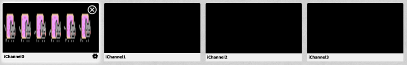 Boxes for each channel available in Shadertoy: iChannel0, iChannel1, iChannel2, and iChannel3. The Nyancat texture is in iChannel0.